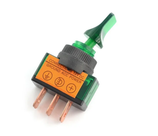 ON-OFF switch ASW-14D 12V / 20A illuminated green